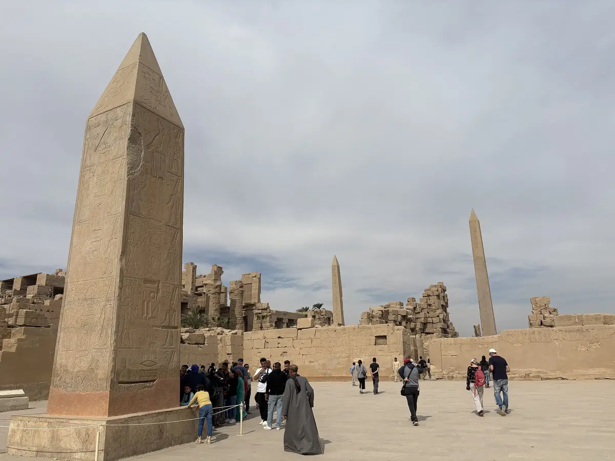 An obelisk in the temple complex of Karnak