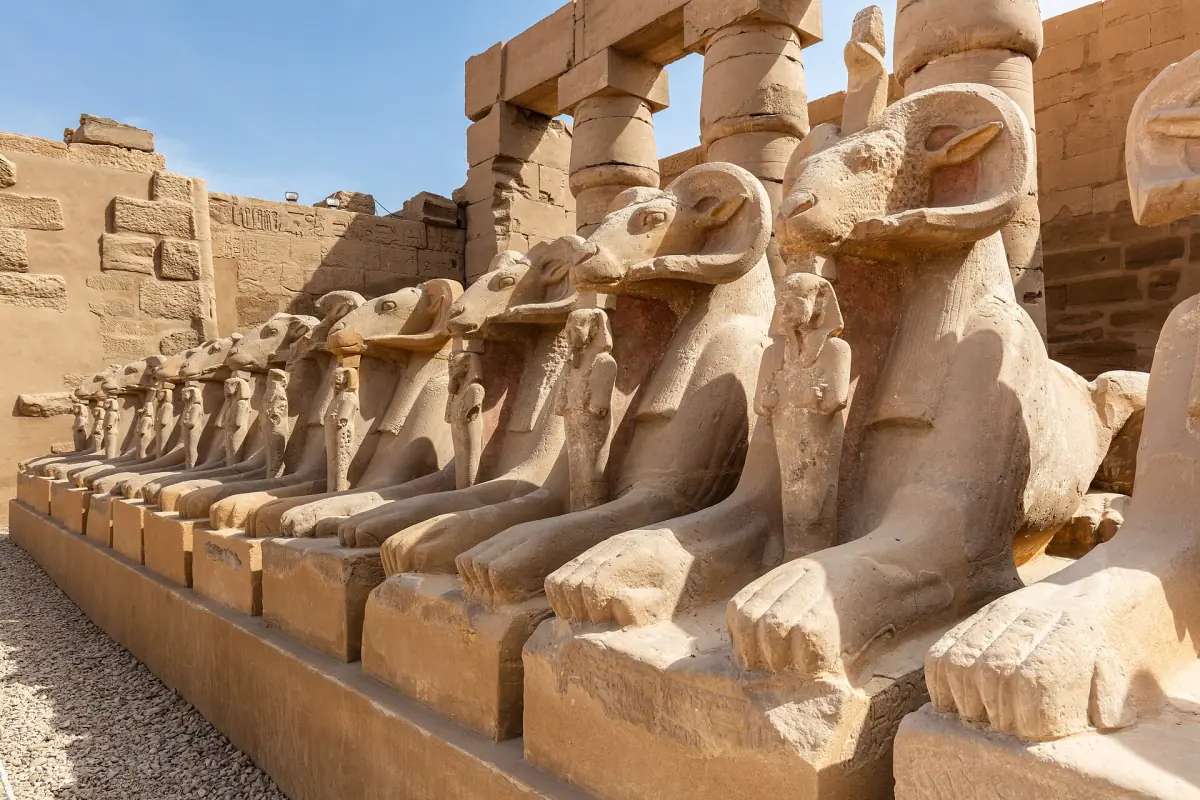 Ram-headed sphinxes at Karnak