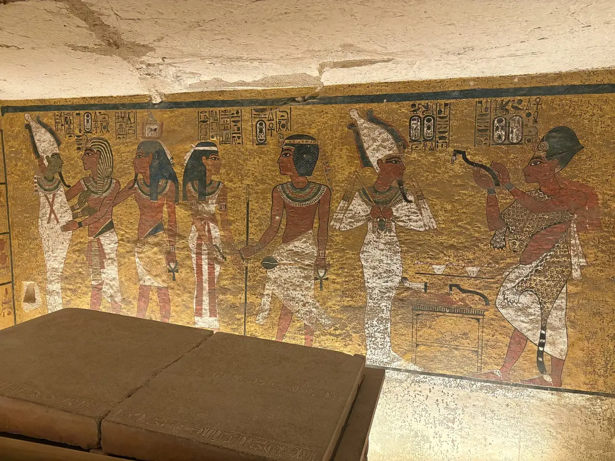 Wall paintings in the burial chamber of Tutankhamun