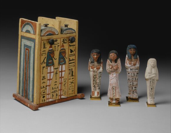 Shabti box and shabtis of members of the Sennedjem tomb